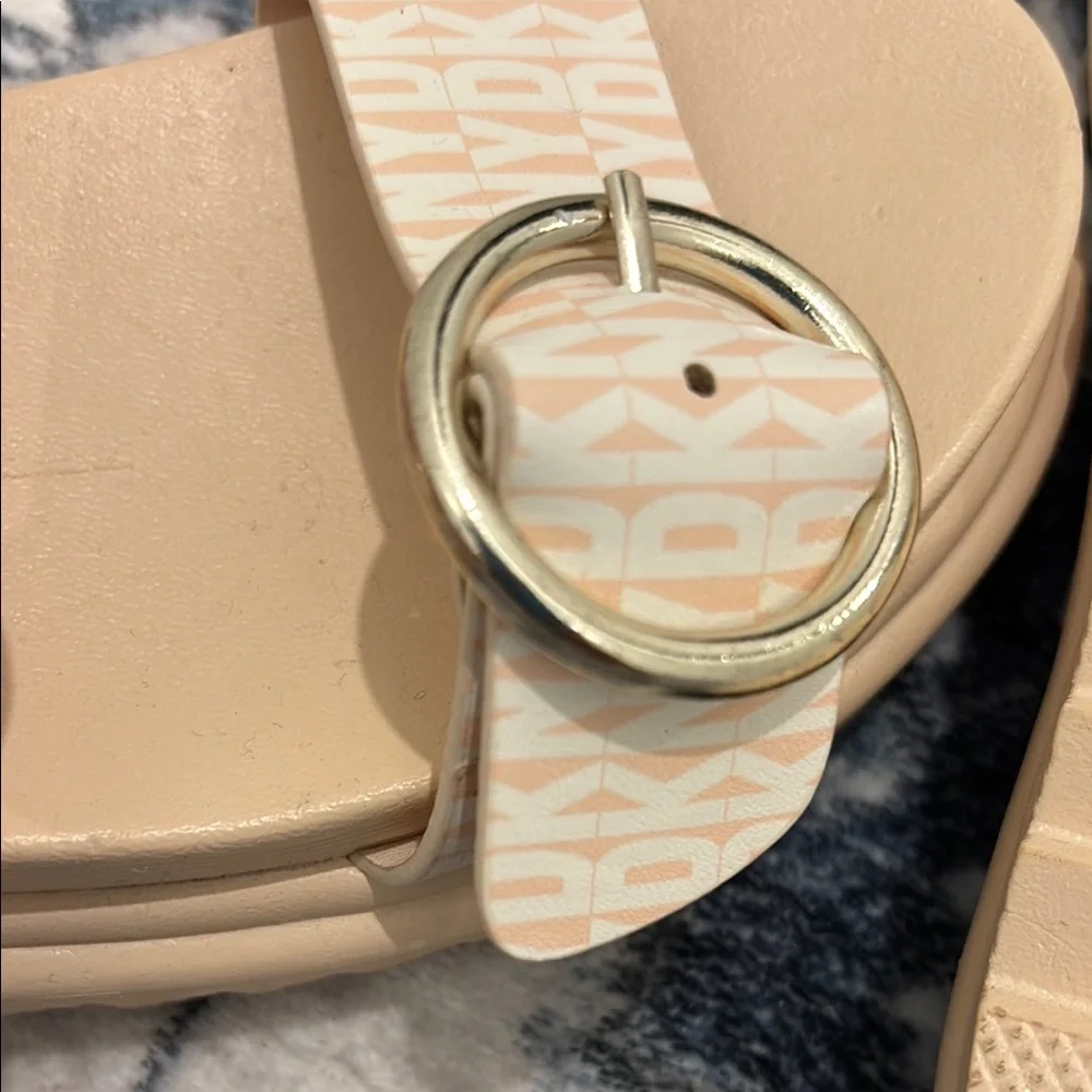 Girls' DKNY Girls Lucile Two Strap Sandals Gold Buckles